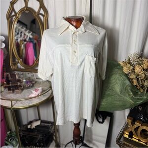 JCPenney Off-White Men's Polo Shirt eclectic grandpa grannycore